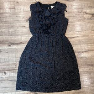 Emma & Michele Black & White Polka Dot Midi Dress size 10 Office Modest (P49)